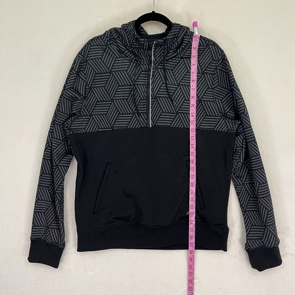 Aeropostale A87 Black Hoodie Quarter Zip Activewear Men's Size Large - Picture 2 of 8